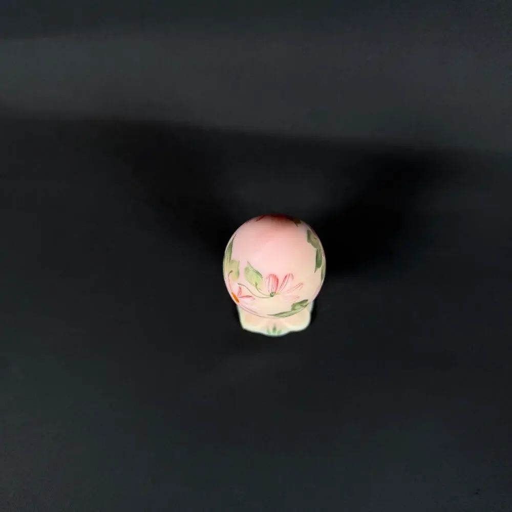 Fenton Uranium Glass Burmese Egg on Stand Pink Limited Edition 2078/3000